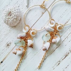 Tapok Shell Hoop Earrings | Seaglass |